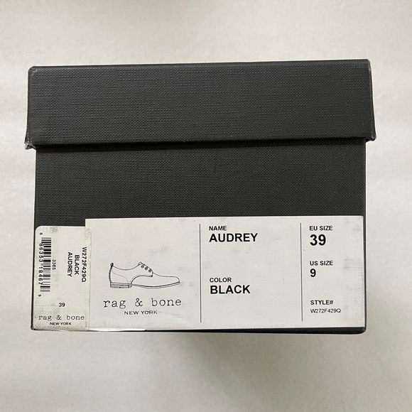 Rag & Bone Audrey Black Leather Oxfords - Picture 12 of 14